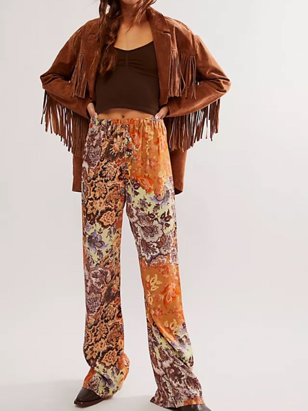 Hansen & Gretel Alida Pants Women’s Medium Floral Brocade Wide Leg Trousers